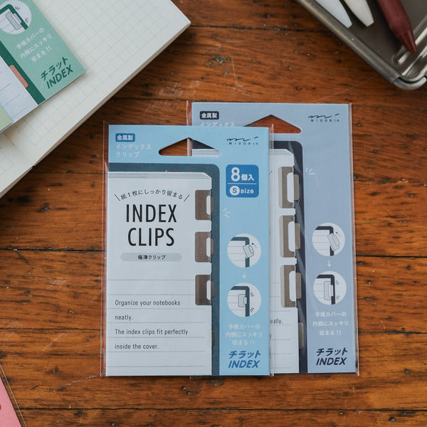 Clips Índice Midori Chirat Plateado | Pack 8 Unidades Acero Inoxidable 0.15 Mm | Para Cuadernos Y Notas