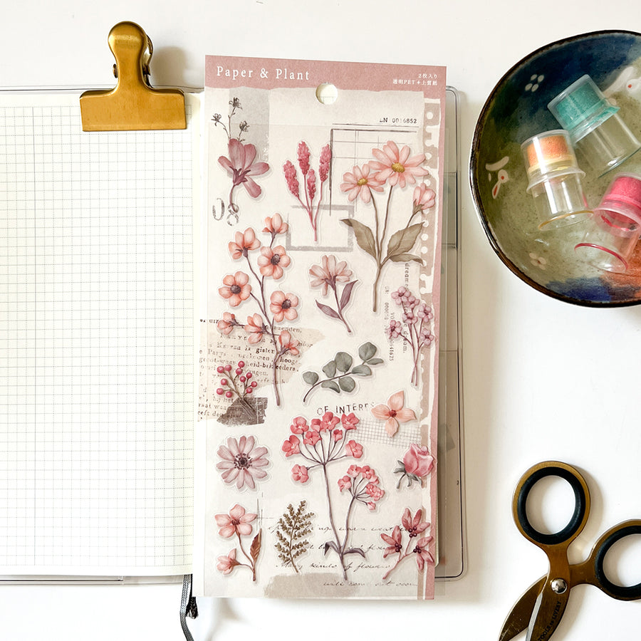 Mind Wave Paper and Plant Series Sticker SET - 81682 Pink