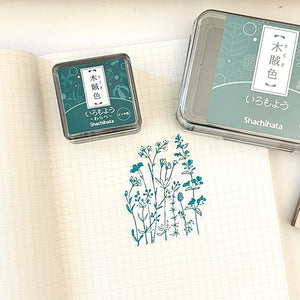 Shachihata Iromoyo MINI Ink Pad - Green Blue/Tokusa Iro Color - HAC-S1-DG