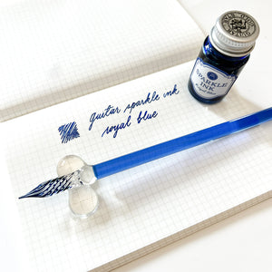 Azonx Cylinder Straw Style Glass Dip Pen - Blue
