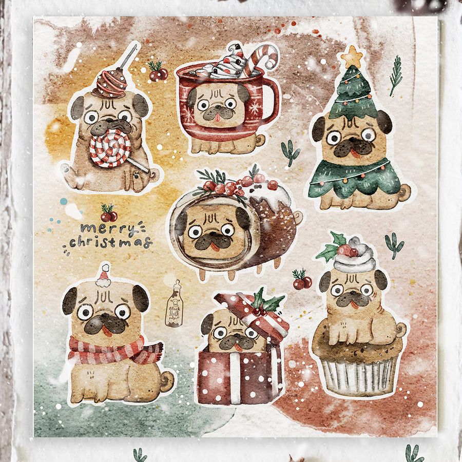 Black Milk Project XMas Sticker Sheet B- Christmas Pug
