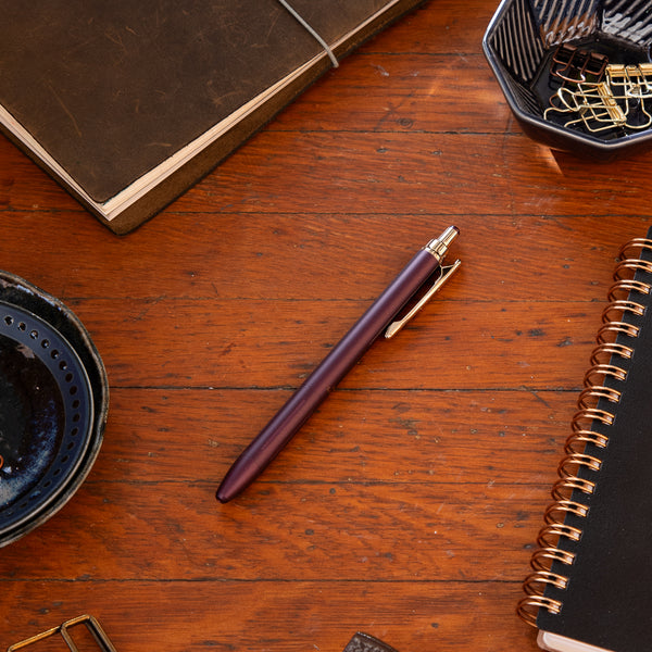 Zebra Sarasa 0.5 Grand Brass Pen - Vintage Bordeaux Purple - P