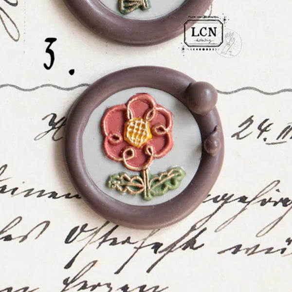 LCN Mini Wax Seal Set - Hand Drawn Flower 3 - Paper Plus Cloth