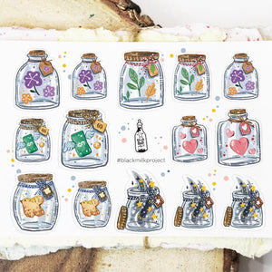 Black Milk Project Stickers - Mini Jars (mini sticker sheet) - Paper Plus Cloth