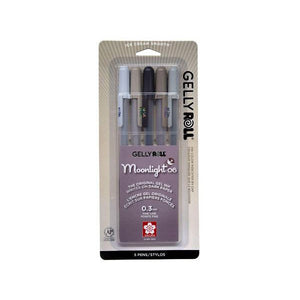 Sakura Gelly Roll Moonlight Gel Pen 0.6 mm - 5 Color Set - Gray