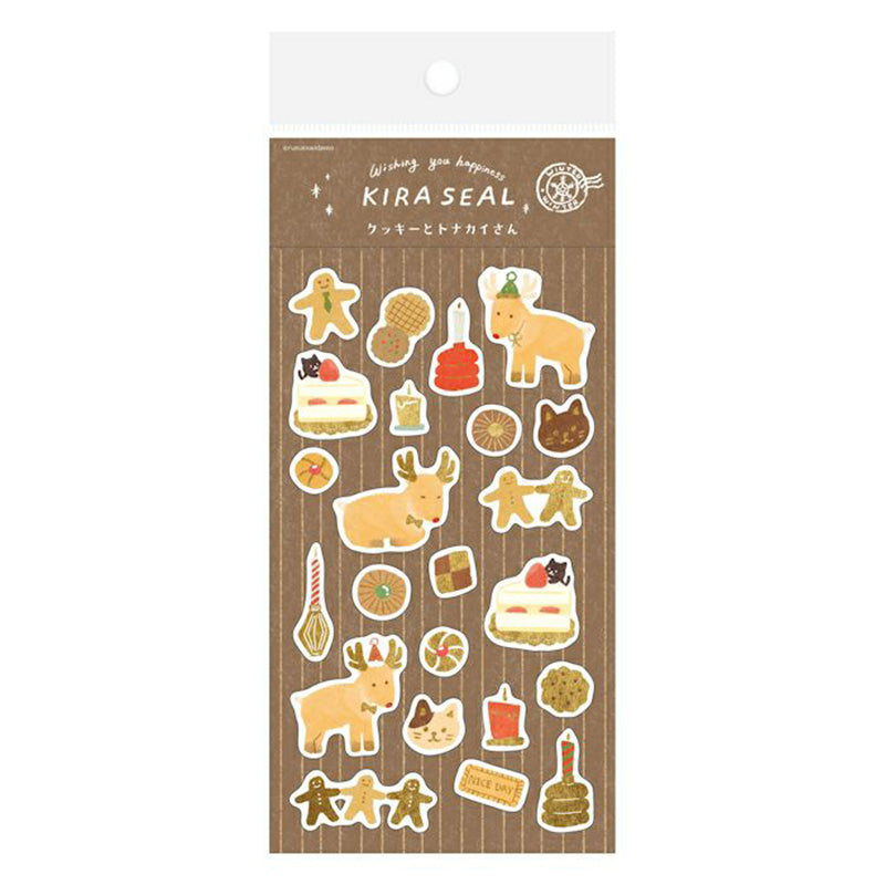 Furukawa Foil-Stamped Sticker Sheet - Cookies and Reindeer