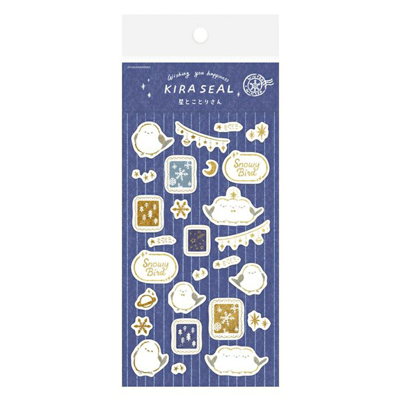 Furukawa Foil-Stamped Sticker Sheet - Star and Bird