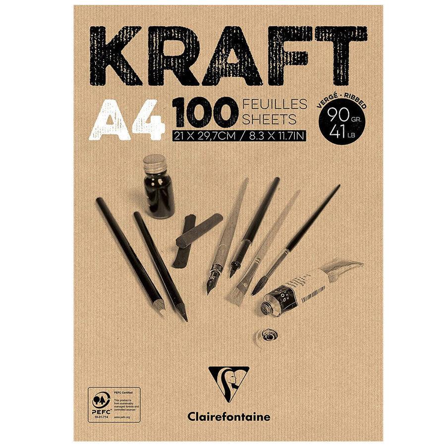 Clairefontaine Kraft Mixed Media Paper Pad - A4