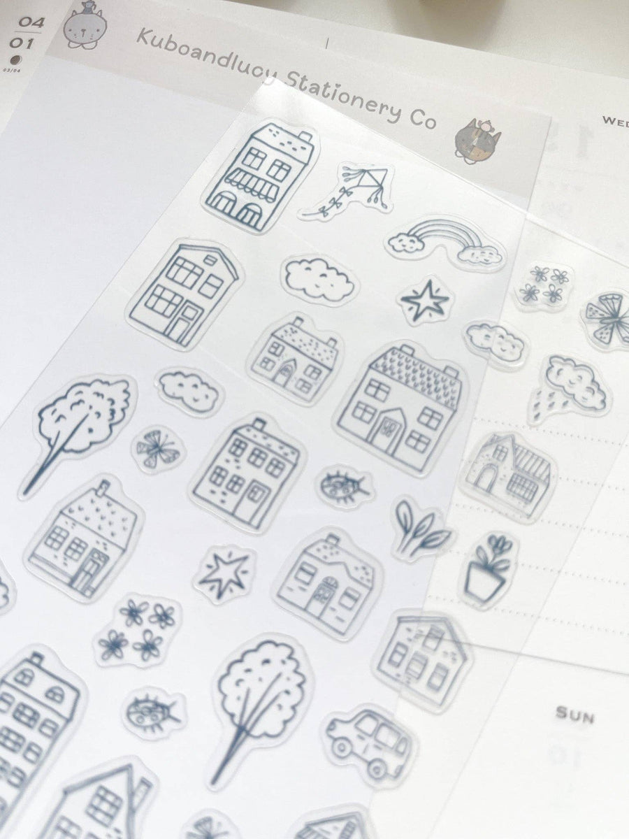 Kuboandlucy Sticker Sheet - Doodle Houses