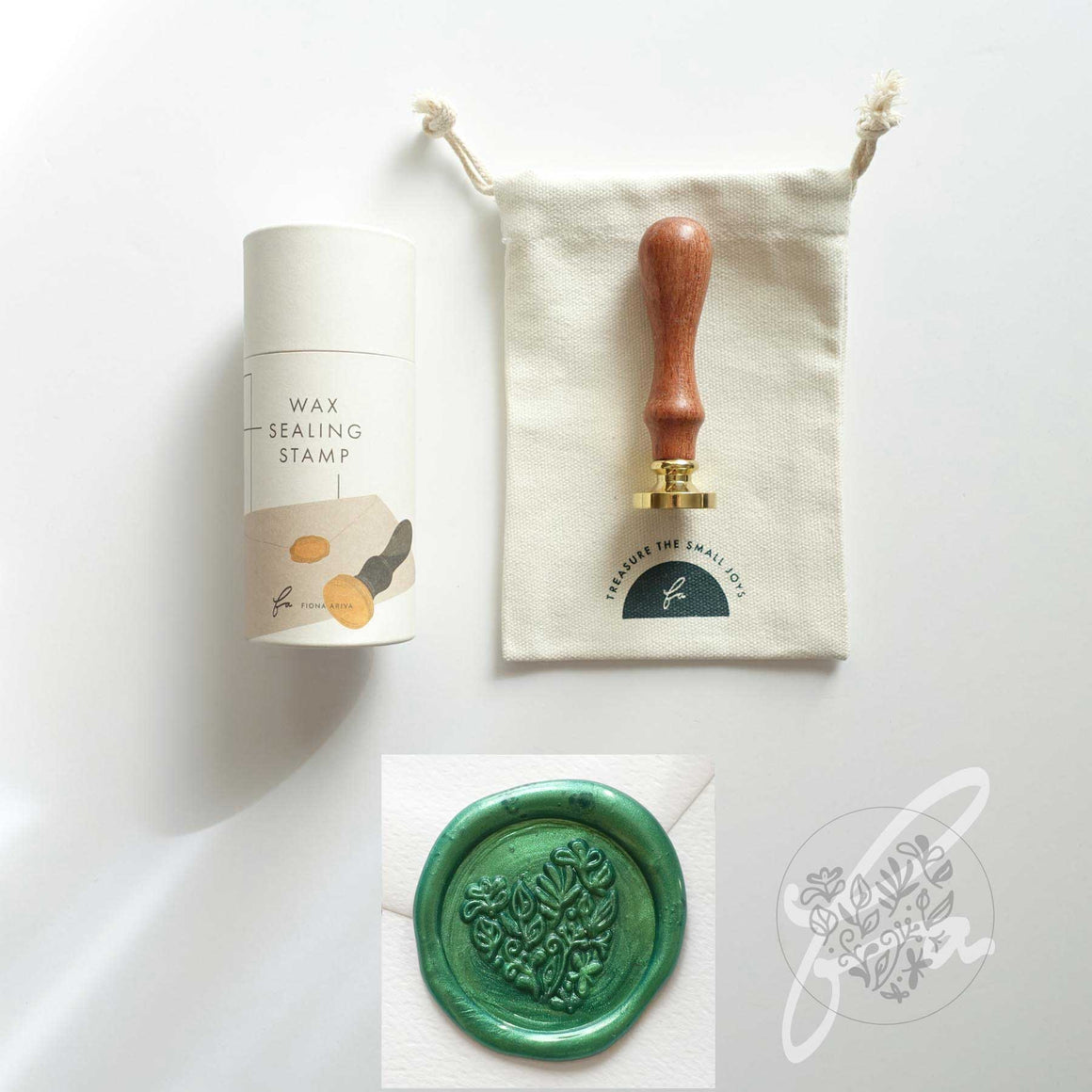 Fiona Ariva - Botanical Floral Love Heart Wax Seal Stamp Kit