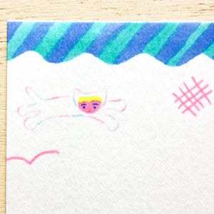 Cozyca One-Stroke Letter Pad - Yuki Itoi - 20489 Neko