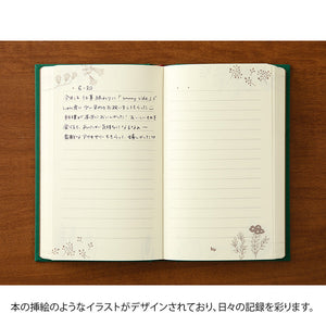 Midori Diary 1 Day 1 Page Flower