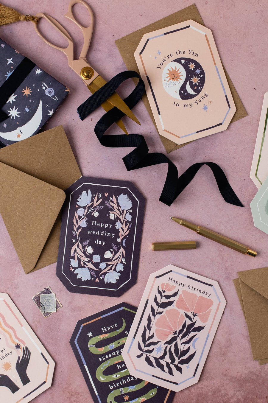 Sister Paper Co. - Leafy Floral Birthday Card | Die Cut Cards | Greetings Cards