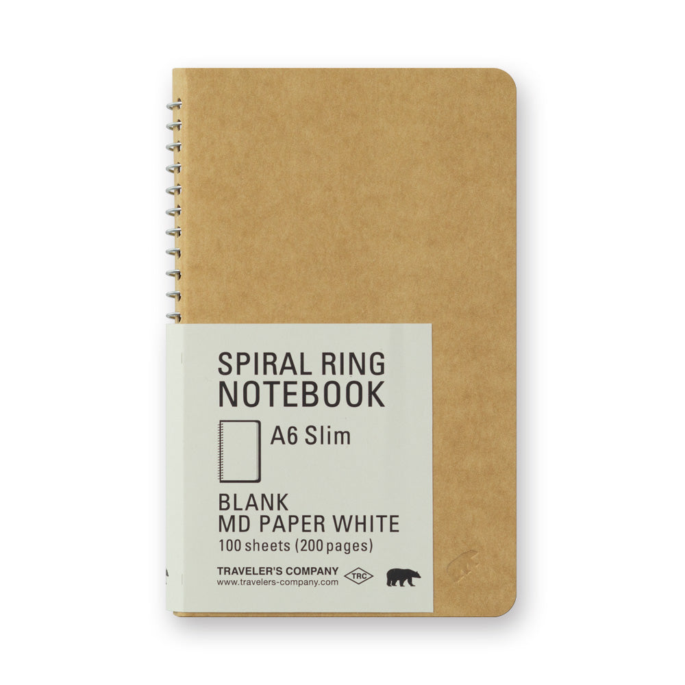 Traveler's Company TRC Spiral Ring Notebook - A6 Slim - Blank White