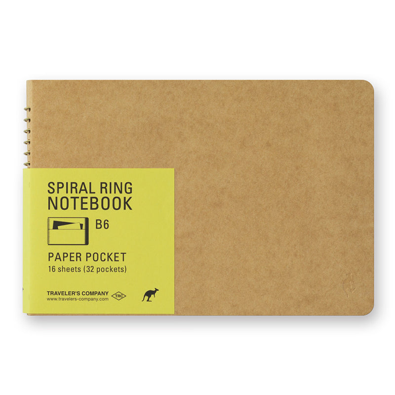 Traveler's Company TRC Spiral Ring Notebook - B6 Slim - Paper Pocket
