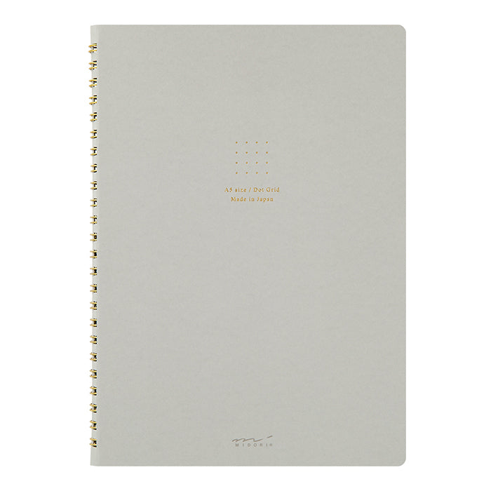 Midori A5 RING Notebook Color Dot Grid - Gray