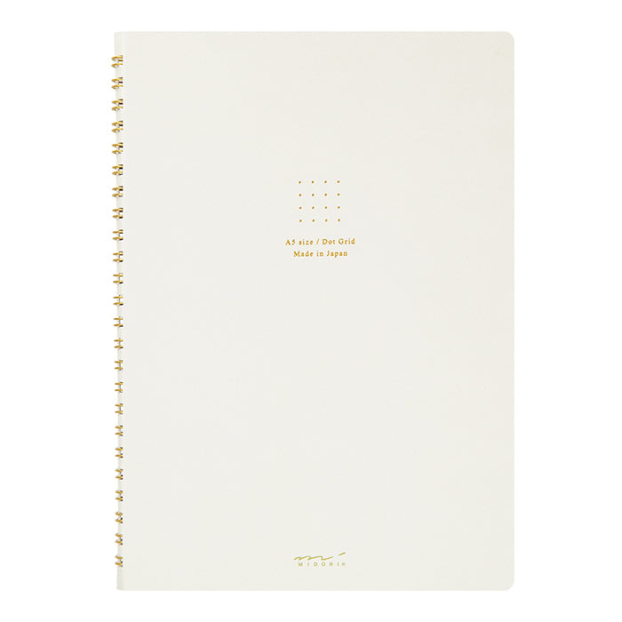 Midori A5 RING Notebook Color Dot Grid - White