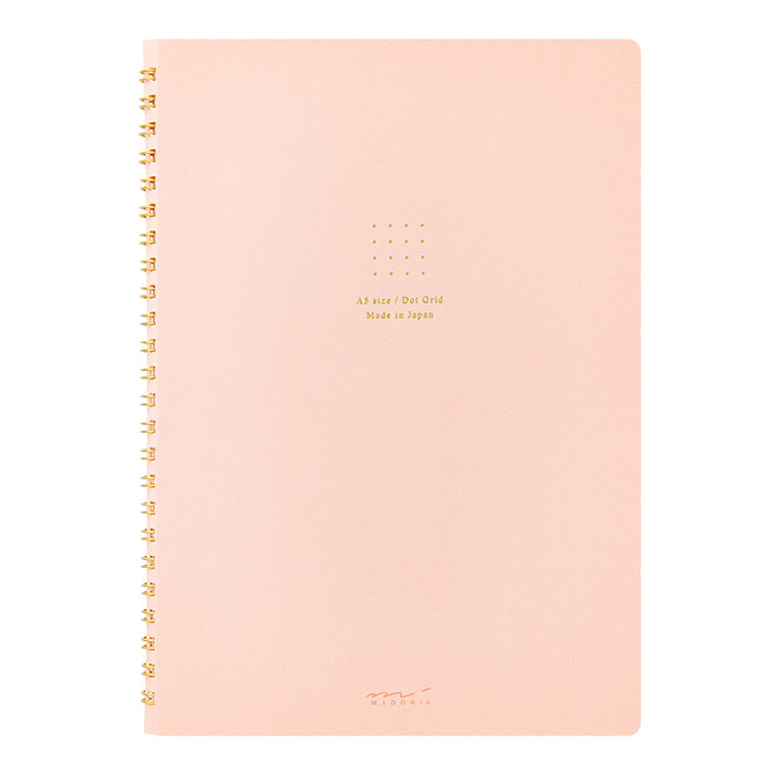 Midori A5 RING Notebook Color Dot Grid - Pink