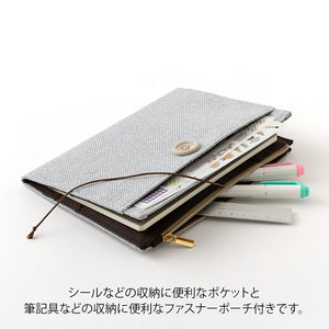 Midori Yuru Log B6 COVER - Cloth Gray