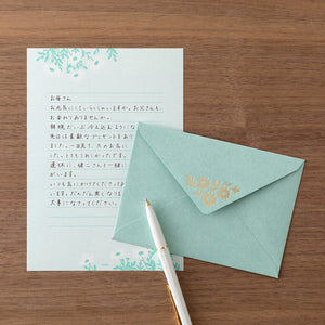 Midori Letter Set 515 Foil-stamped Envelopes Marguerite Daisy