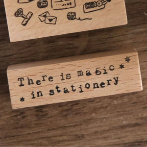 EileenTai.85 Rubber Stamp - Typewriter Phrases - There Is Magic In Stationery