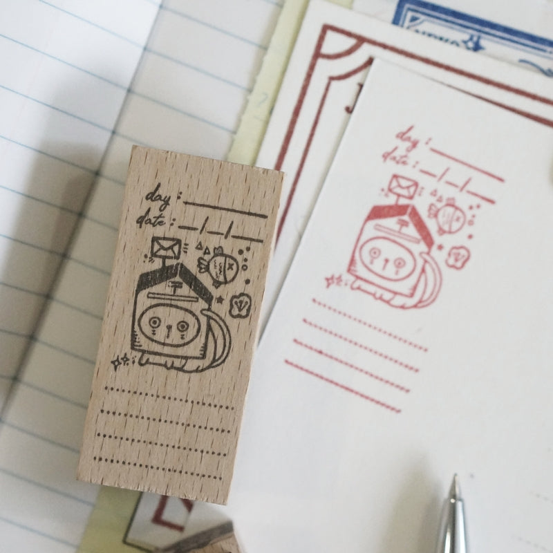 Black Milk Project Rubber Stamp - Neko Mail (Label) - Mailbox