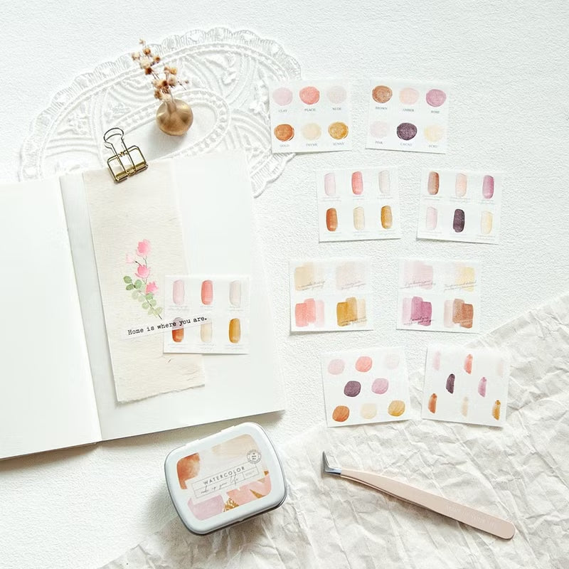 MU Mini Tin Palette Stickers 05 - BMTPS-05 Watercolor Pink