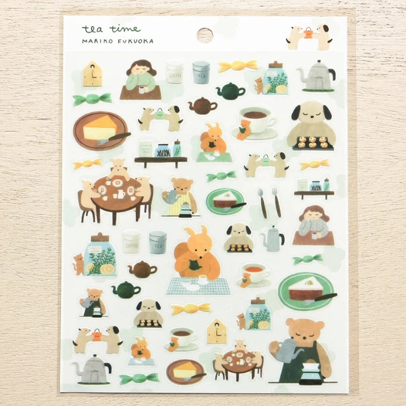 Cozyca x Mariko Fukuoka Sticker Seals -22901 Tea Time