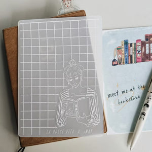 La Dolce Vita A6 Stamping Board - Girl Reading Poems