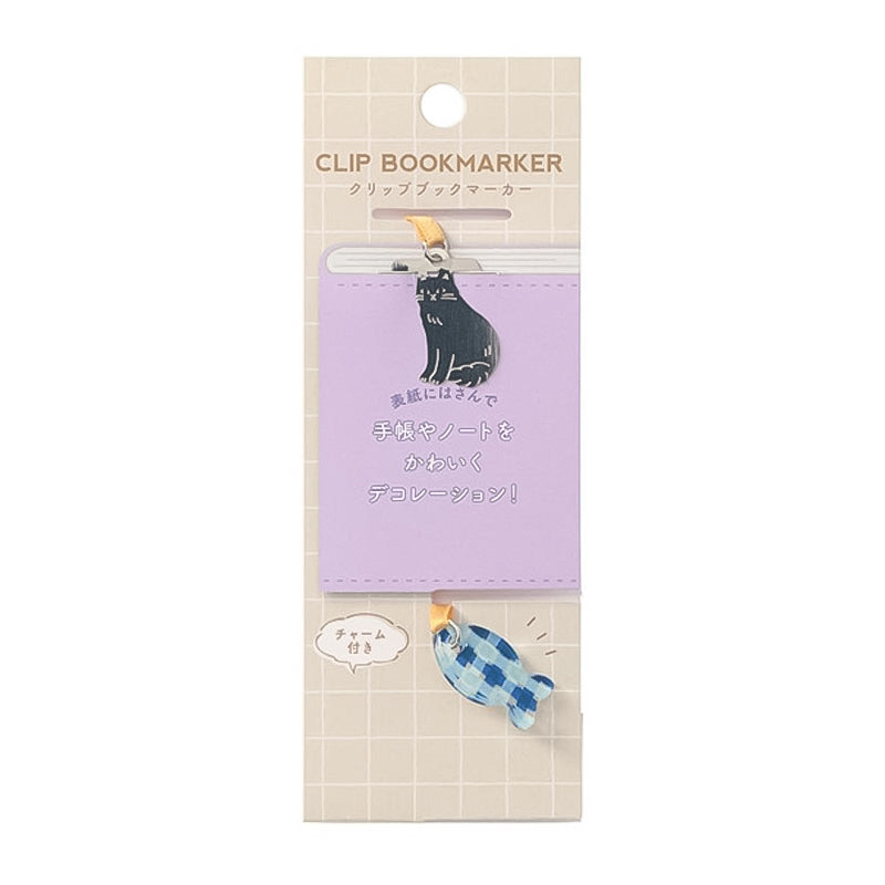 Marks Notebook Deco Clip Bookmark with Charm - Cat for B7