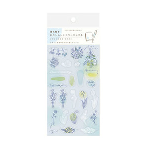 Furukawa Ltd Edition Clear Collage Stickers - Blue Flower QS179