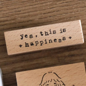 EileenTai.85 Rubber Stamp - Typewriter Phrases - Yes This Is Happiness