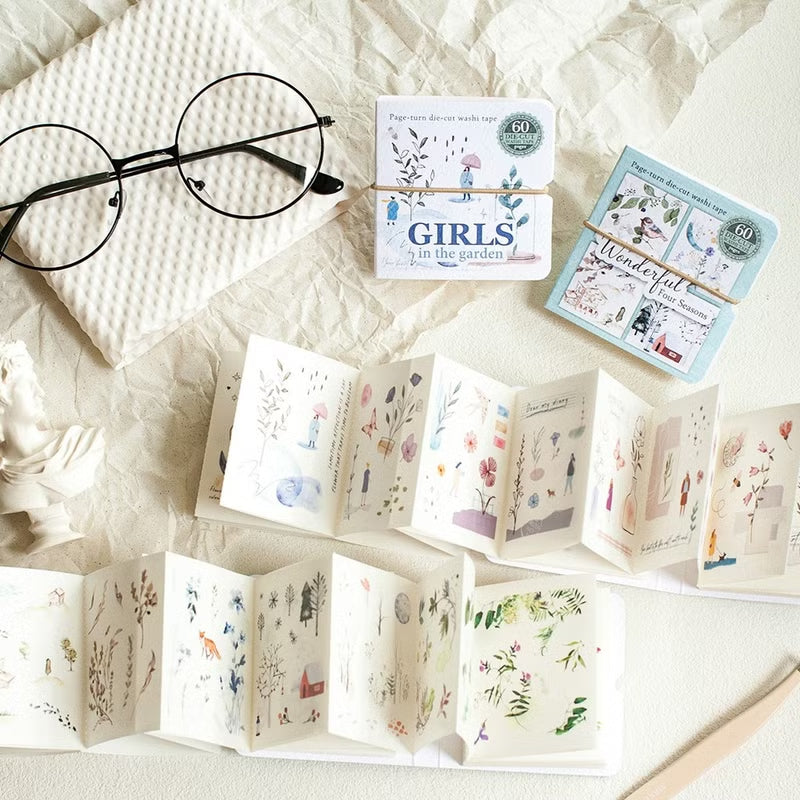 Mu23 Paper MU Die Cut Washi Tape Book - Garden Girl BOOK-006 - Paper Plus Cloth