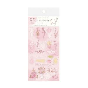 Furukawa Ltd Edition Clear Collage Stickers - Pink Flower QS178
