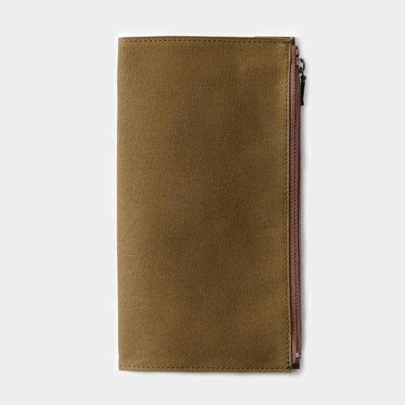 TRAVELER'S Factory Cotton Zipper Case - Olive (Regular)
