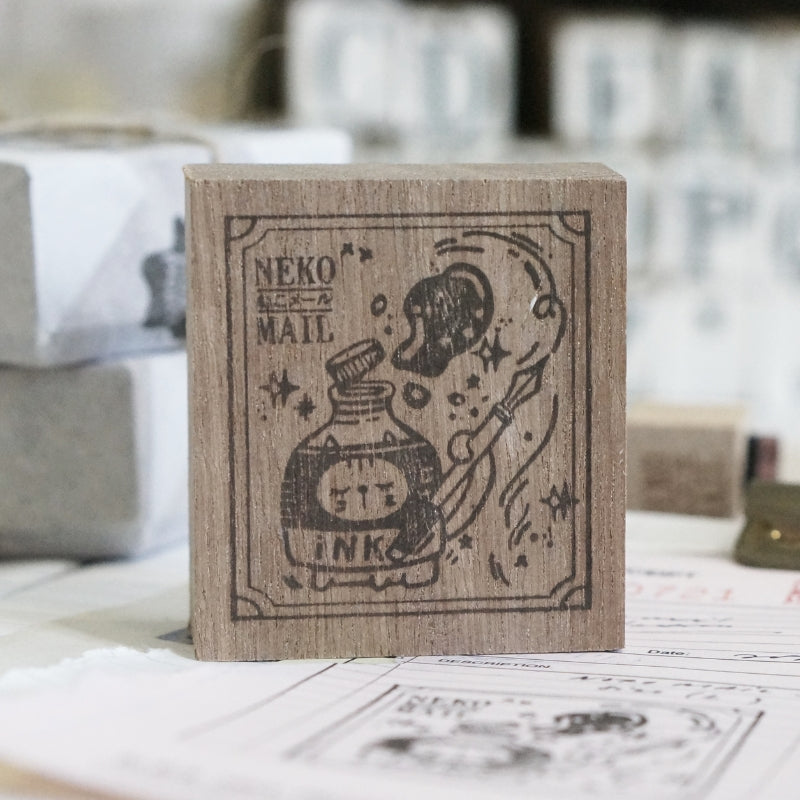Black Milk Project Rubber Stamp - Neko Mail (L) - Ink