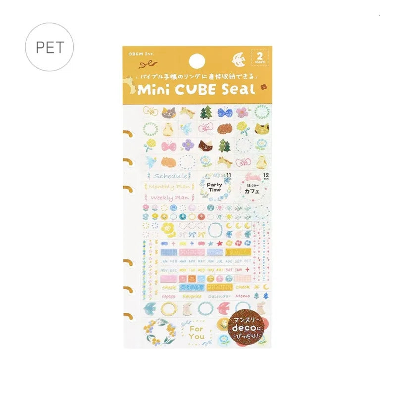 BGM Mini Cube Sticker - Flower and Coffe Day BS-MC002