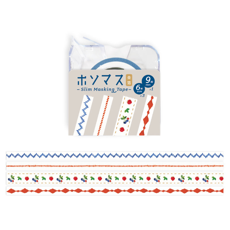 Hosomasu Masking Tape Set and Case - HMT02 Stitch