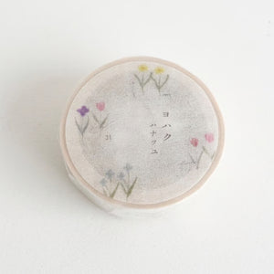 Yohaku Washi Tape - Y-166 A Row of Flowers