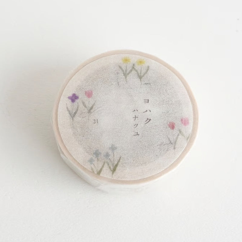 Yohaku Washi Tape - Y-166 A Row of Flowers