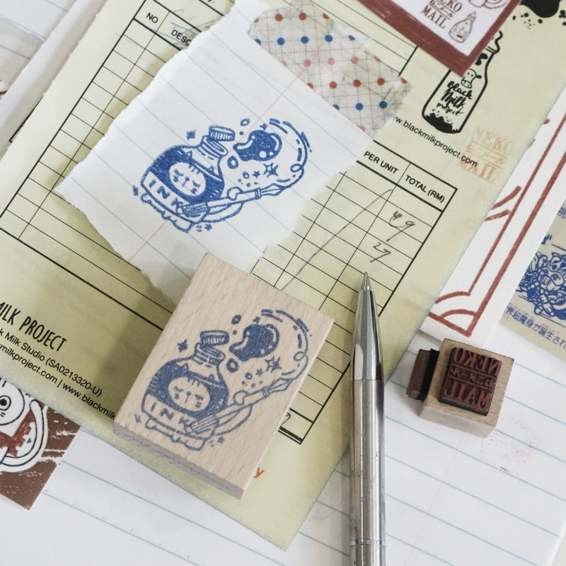 Black Milk Project Rubber Stamp - Neko Mail (M) - Ink