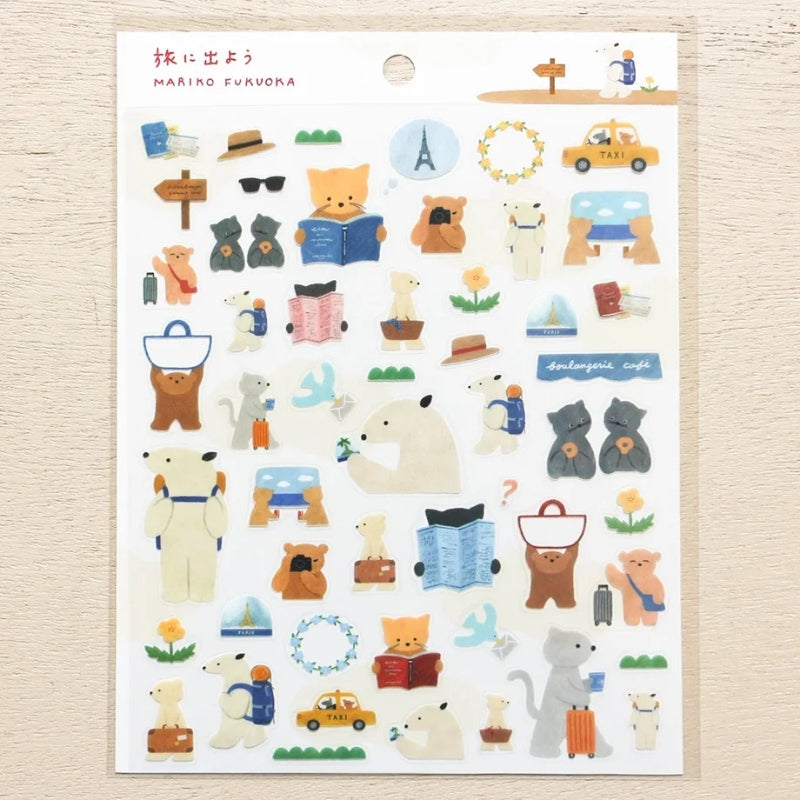 Cozyca x Mariko Fukuoka Sticker Seals -22902 Let's Go On A Trip