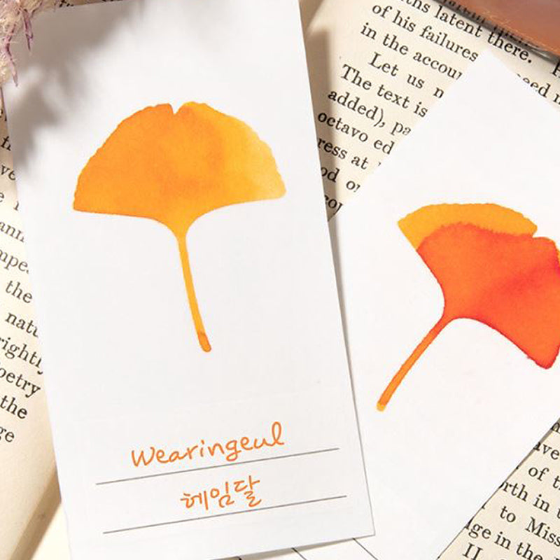 Wearingeul Ink Color Swatch Cards - Gingko Leaf
