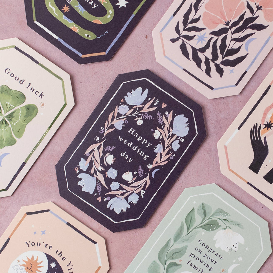 Sister Paper Co. - Floral Wedding Card | Shaped Greetings Cards | Wedding Cards