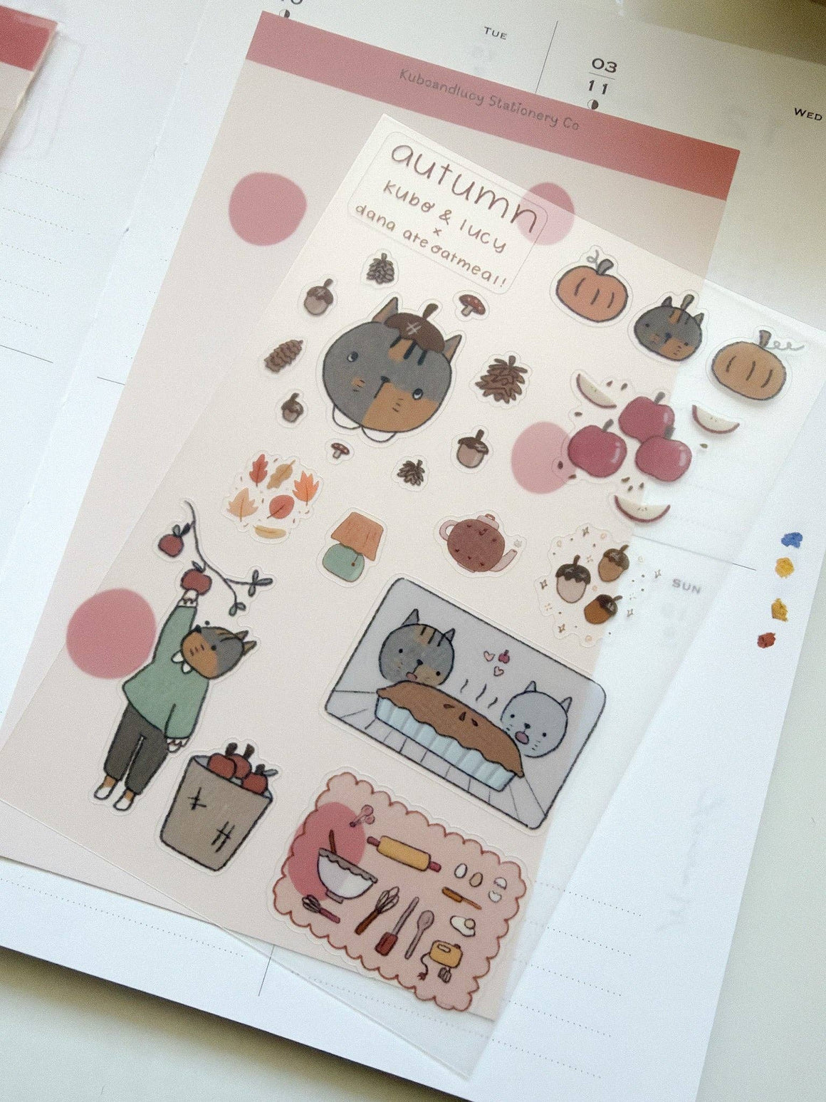 Kuboandlucy x Dana Ate Oatmeal Sticker Sheet - Four Seasons / Autumn