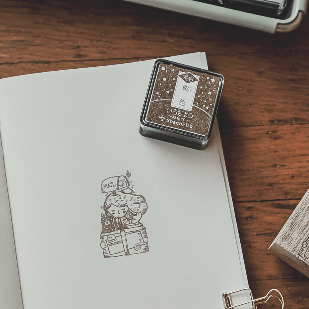 Shachihata Iromoyo Shine MINI Ink Pad - Chesnut - HAC-S1G-BR