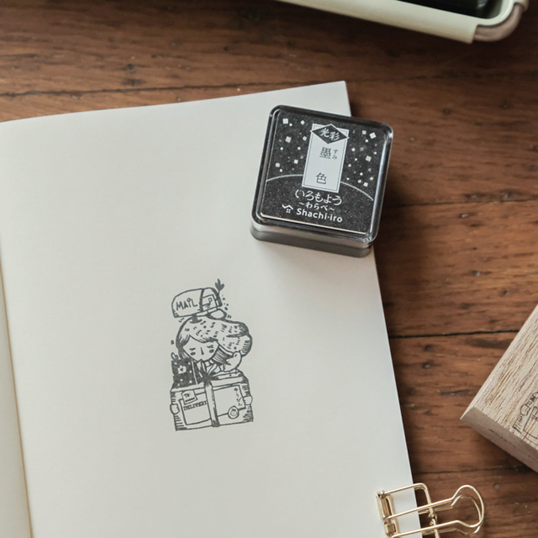 Shachihata Iromoyo Shine MINI Ink Pad - Sumi - HAC-S1G-K