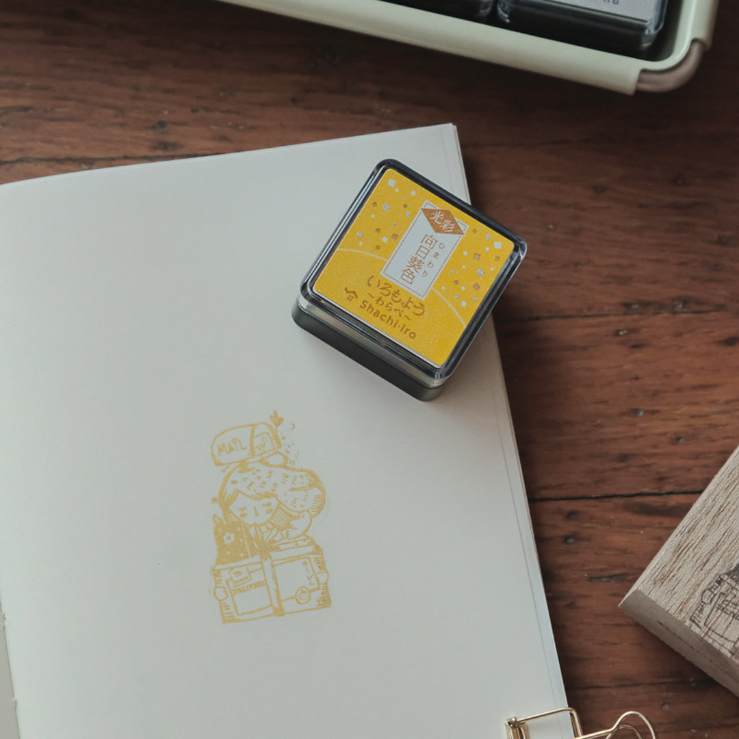 Shachihata Iromoyo Shine MINI Ink Pad - Sunflower - HAC-S1G-Y
