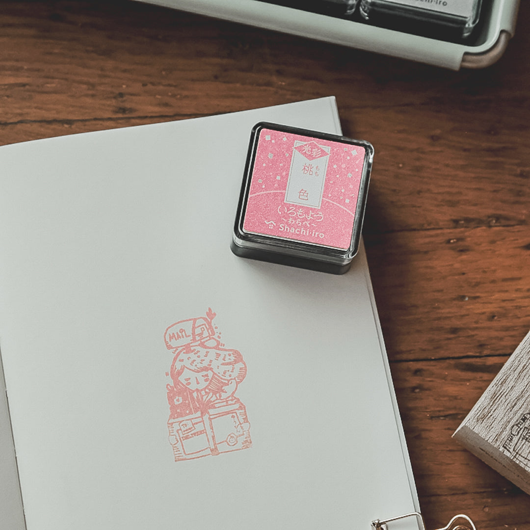 Shachihata Iromoyo Shine MINI Ink Pad - Pink - HAC-S1G-LP