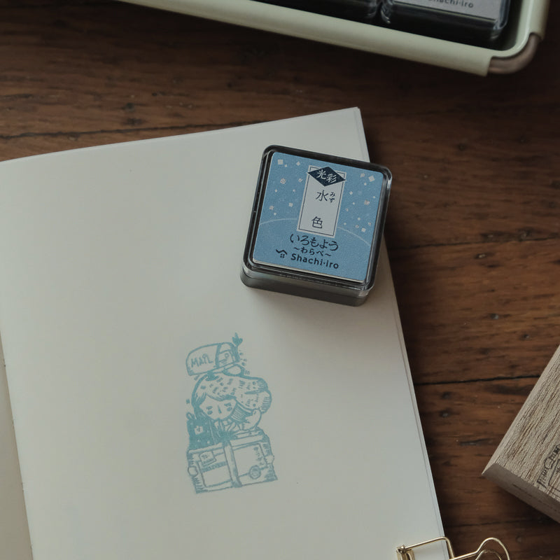 Shachihata Iromoyo Shine MINI Ink Pad - Light Blue - HAC-S1G-PB